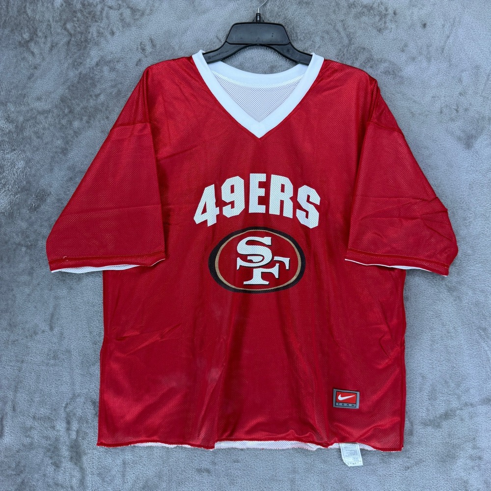 Nike San Francisco 49ers NFL Flag‎ Reversible Mesh Jersey Red White Mens XL